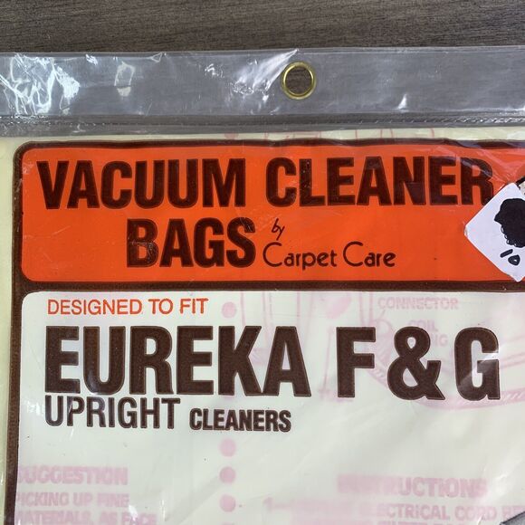 Vacuum Cleaner Bags for Eureka F&G Uprights -3 BAGS x 2 Pks by Carpet Care - Picture 3 of 7